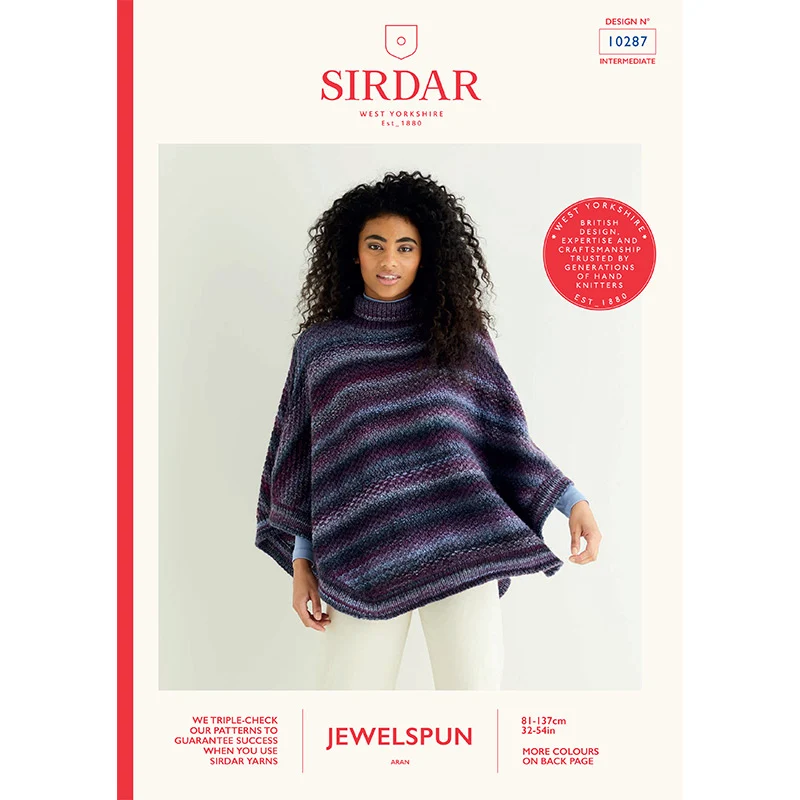 Textured Poncho in Sirdar Jewelspun Aran