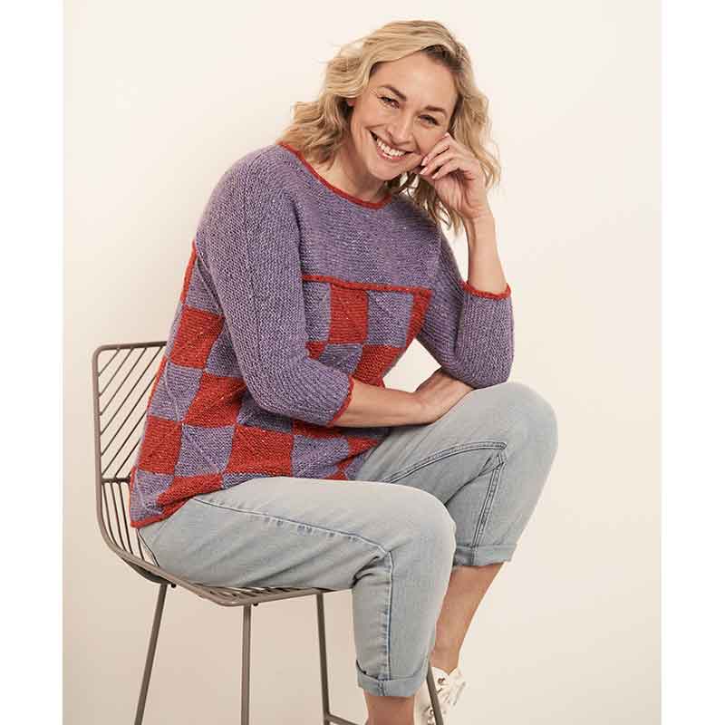 Textured Tiles Sweater - Two Colour Kit in Rowan Felted Tweed by Georgia Farrell - 5 sizes - Image 8
