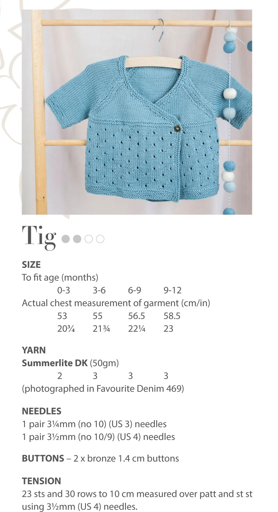 Tig Wrap Over in Rowan Summerlite Dk - Digital Version - Image 2