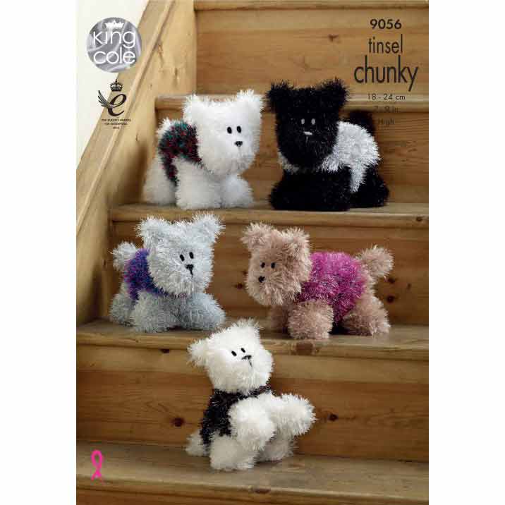 Tinsel Westie Style Dogs in King Cole Tinsel Chunky