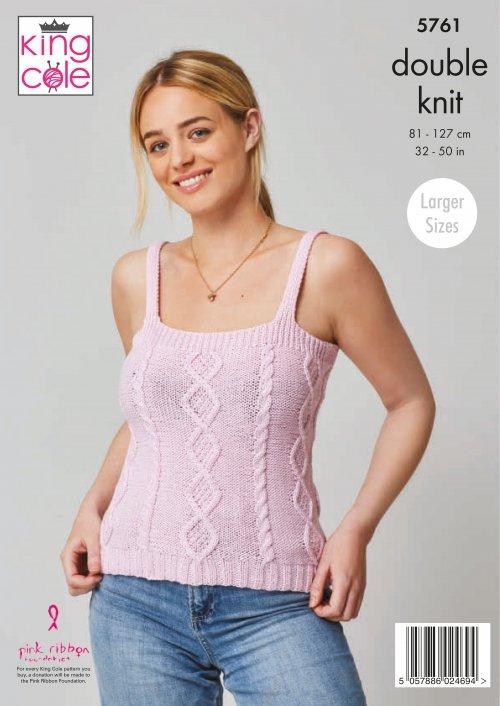 Top and Cardigan in King Cole Cottonsoft Dk - Image 2