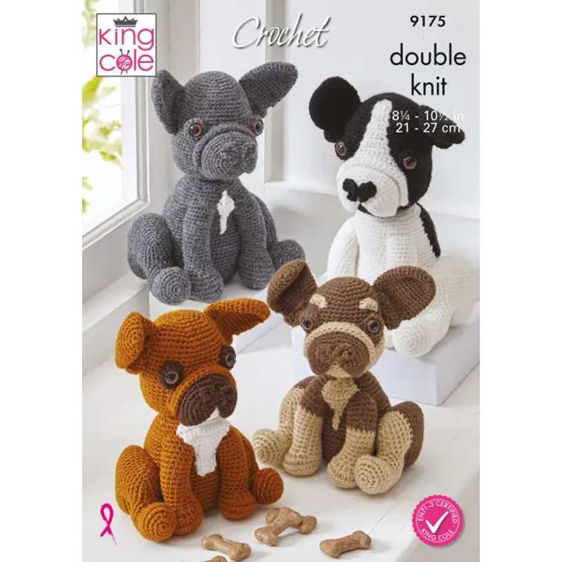 Toy Dog: Amigurumi French Bulldogs Crocheted in King Cole Dk