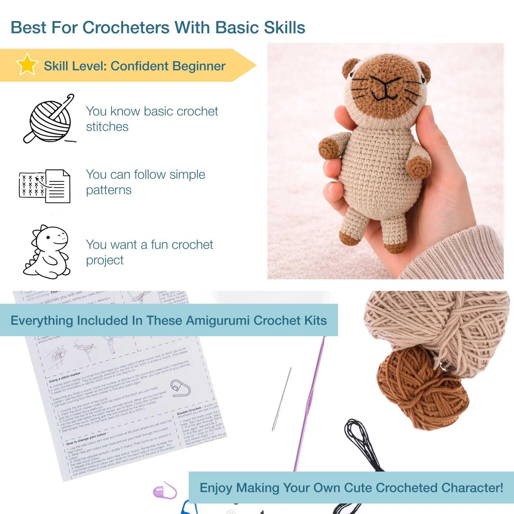 Trimits Amigurumi Crochet Kit - Capybara - Image 3