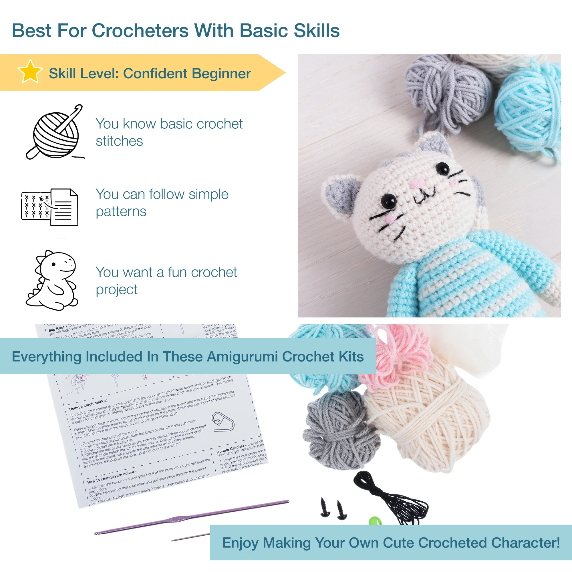 Trimits Amigurumi Crochet Kit - Cat - Image 3