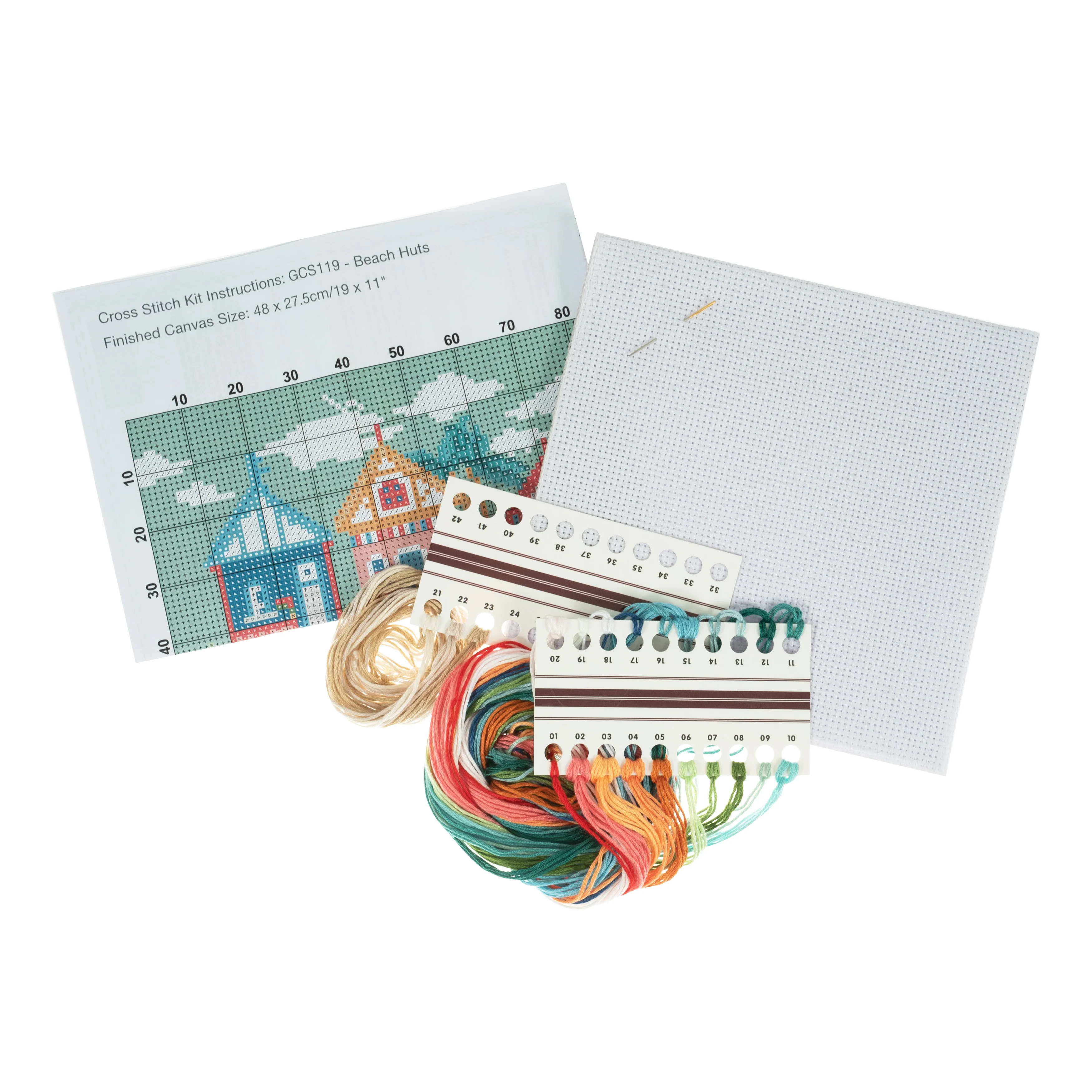 Trimits Counted Cross Stitch Kit, Large: Beach Huts - Image 3
