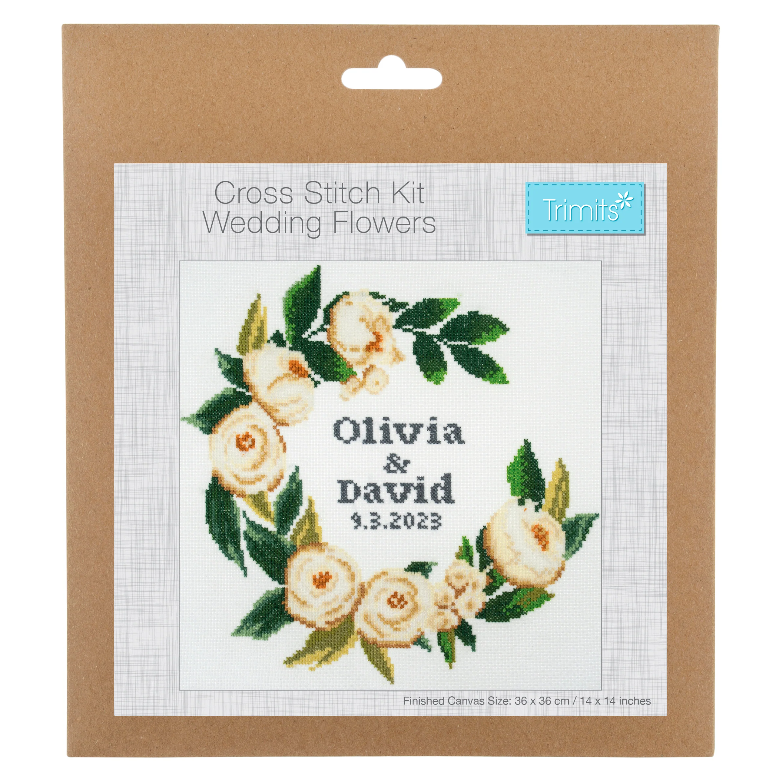 Trimits Counted Cross Stitch Kit, Large: Celebration Wreath - Image 3