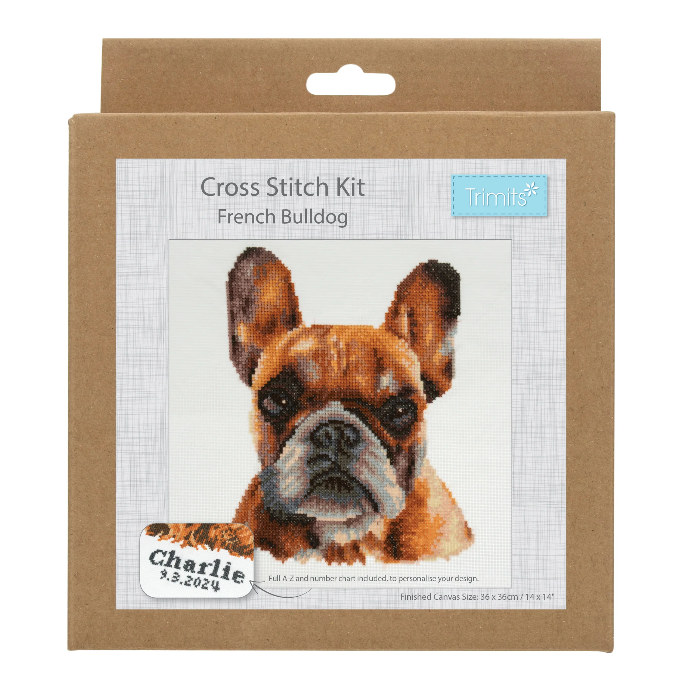 Trimits Counted Cross Stitch Kit, Large: French Bulldog - Image 2