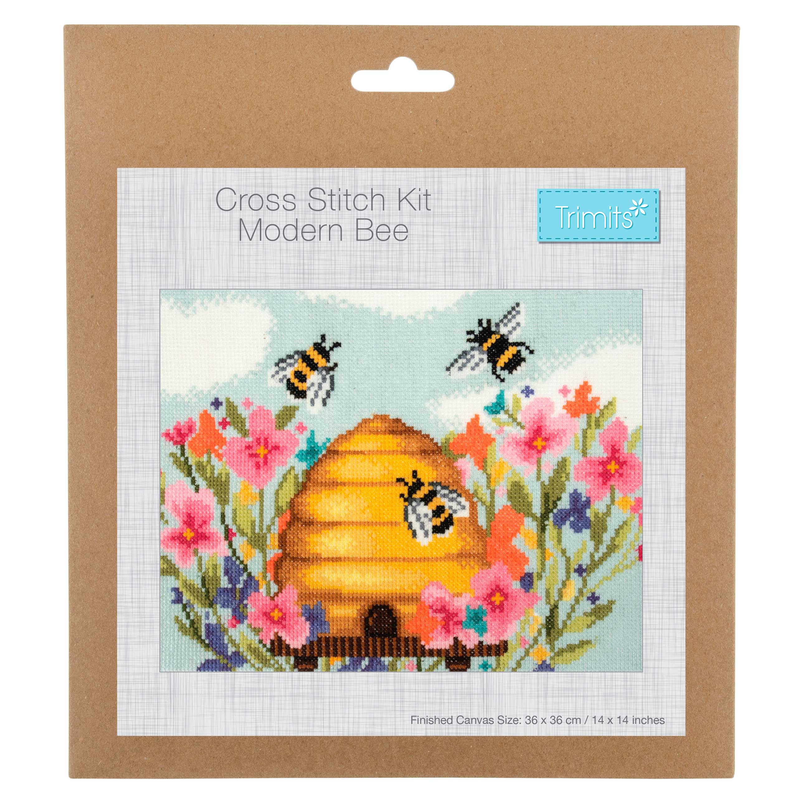 Trimits Counted Cross Stitch Kit, Large: Modern Bee - Image 2