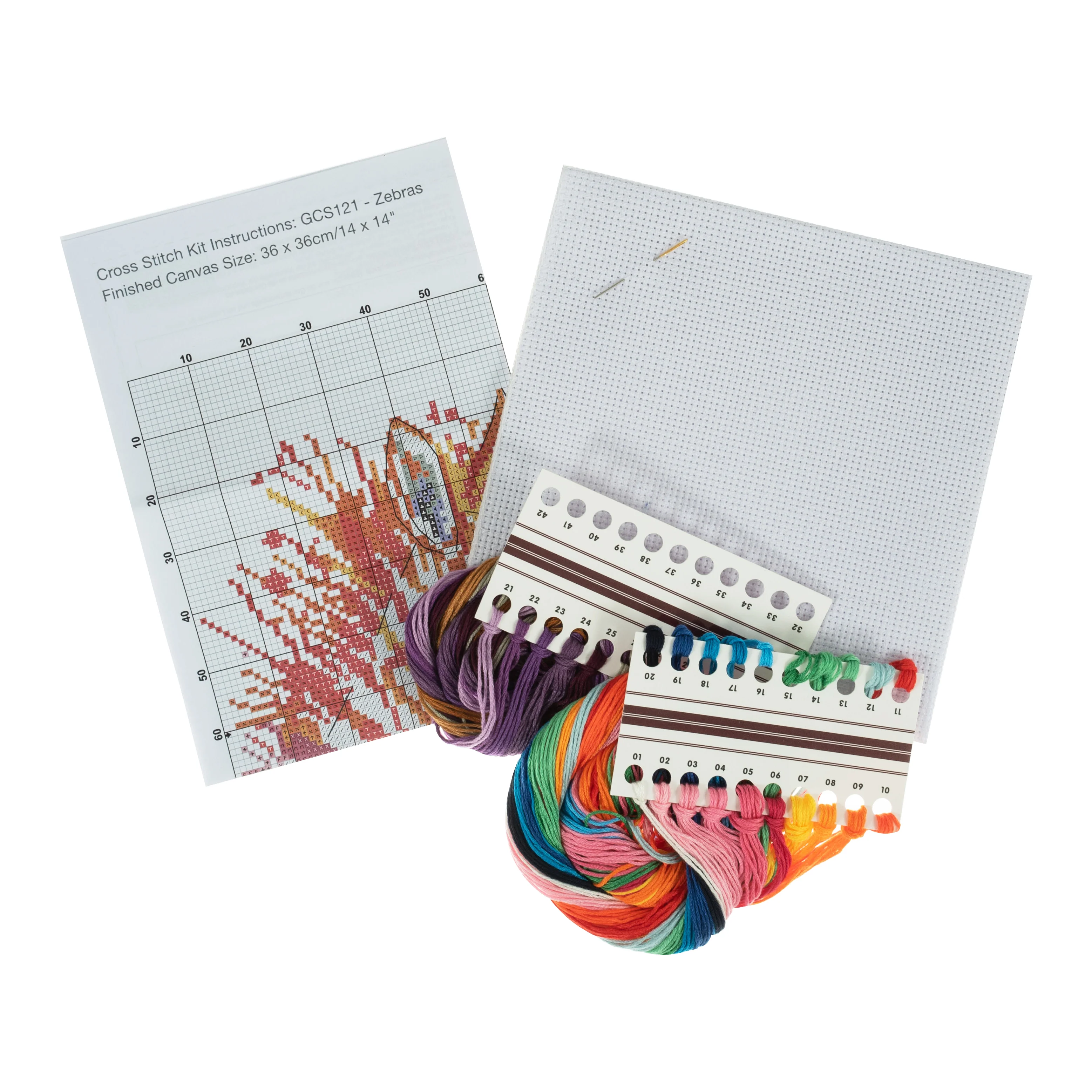 Trimits Counted Cross Stitch Kit, Large: Zebras - Image 2