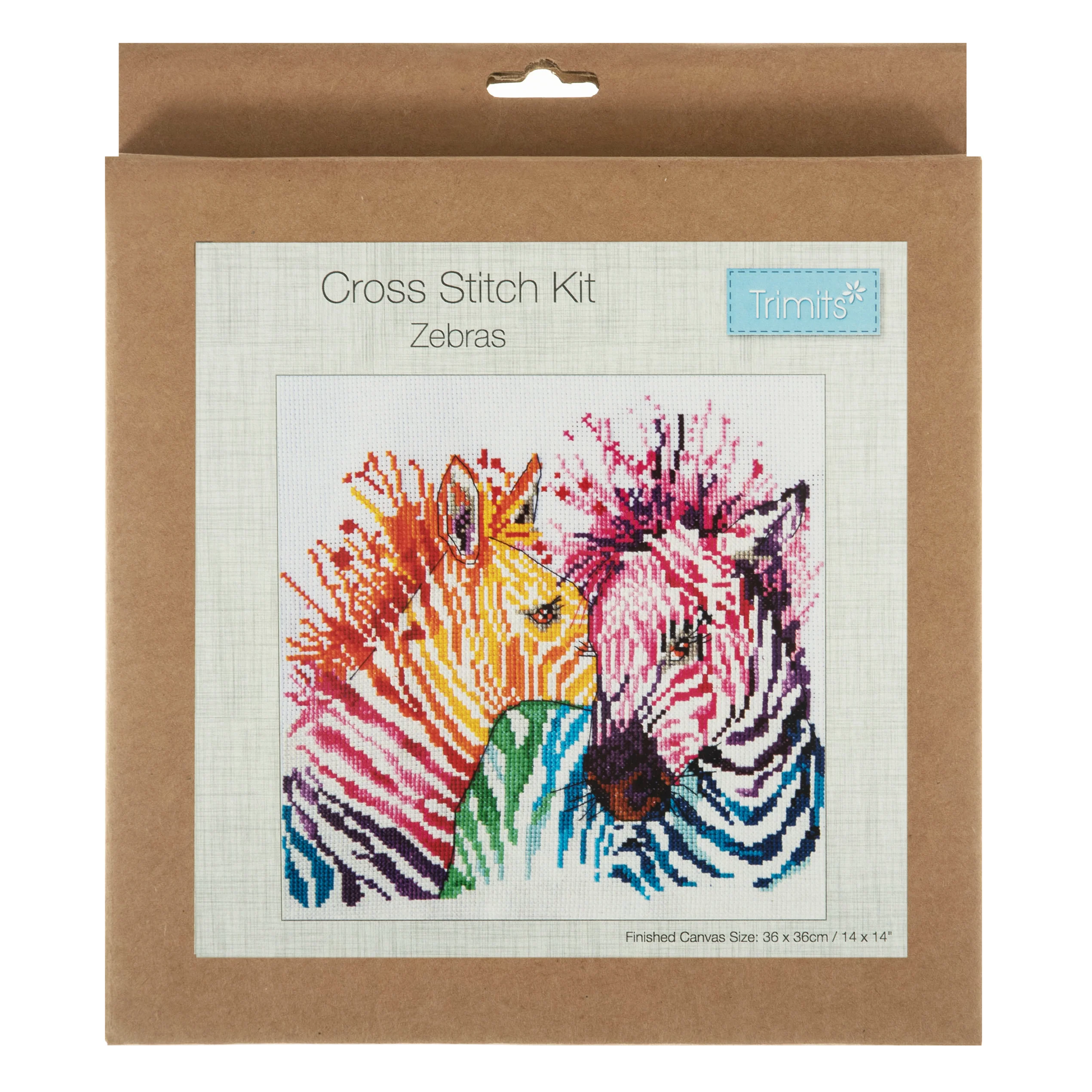 Trimits Counted Cross Stitch Kit, Large: Zebras - Image 3
