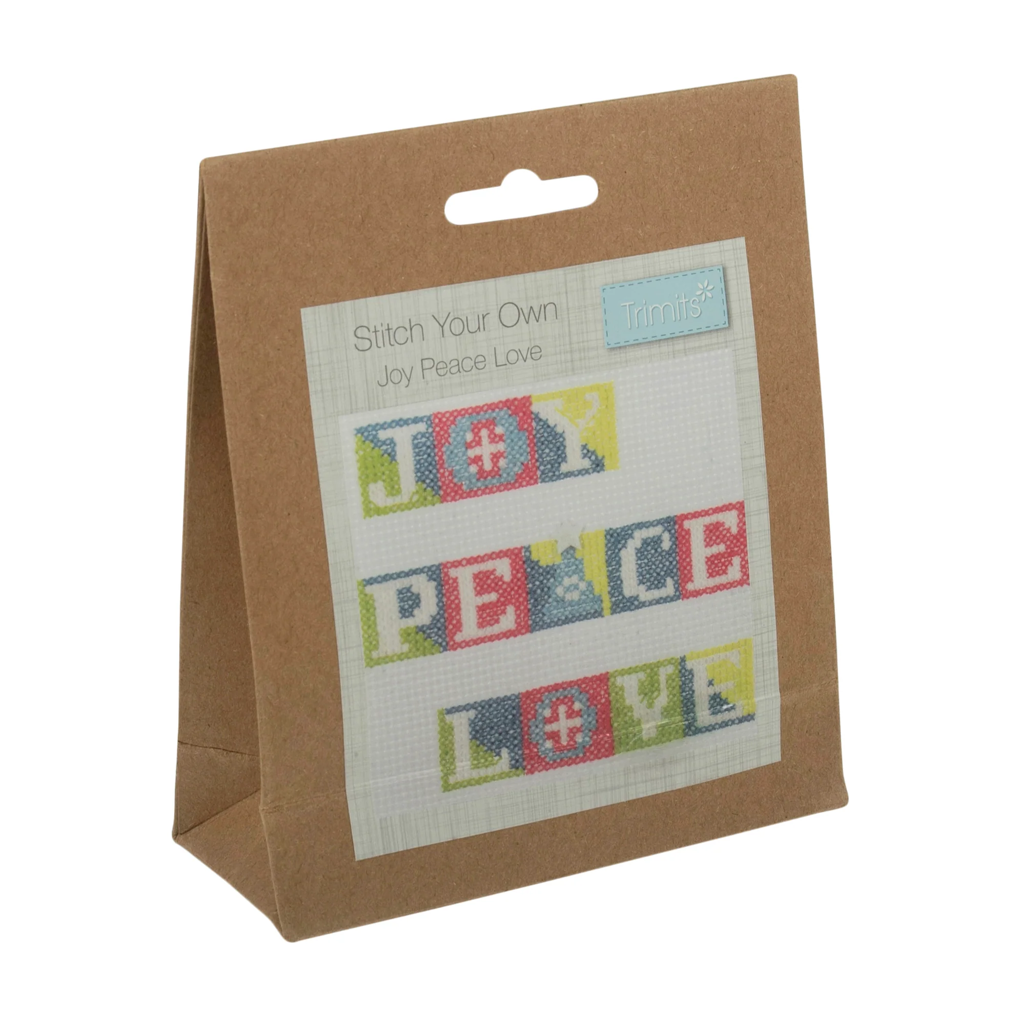 Trimits Counted Cross Stitch Kit, Mini: Christmas Joy, Peace & Love - Image 2
