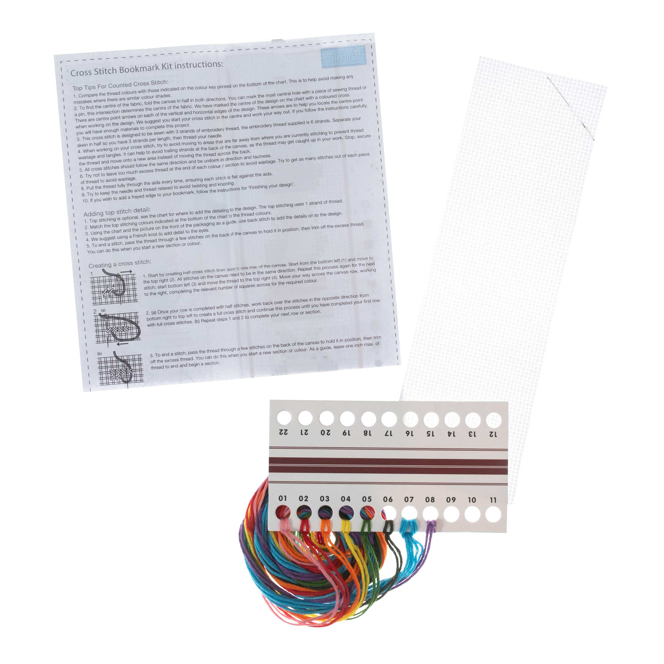 Trimits Cross Stitch Bookmark Kit - Floral Books - Image 2