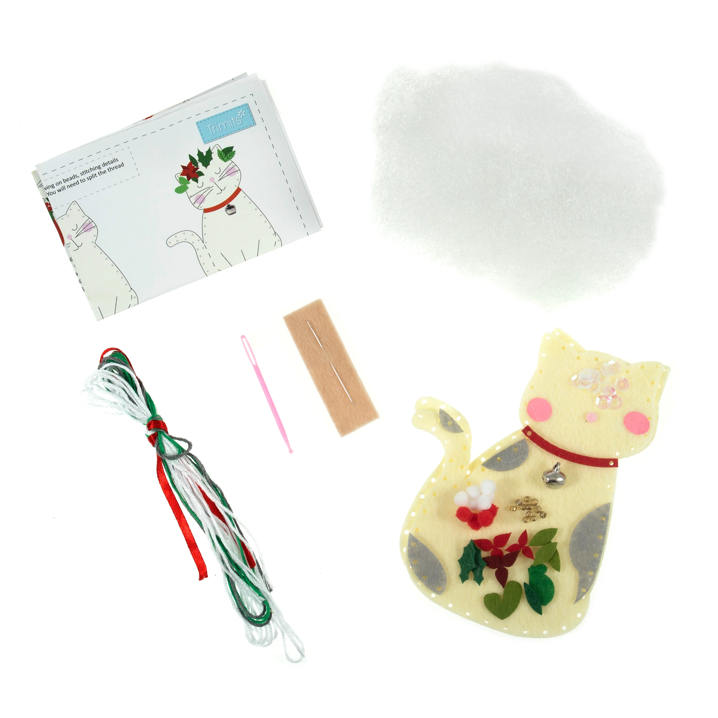 Trimits Felt Decoration Kit: Christmas Cat - Image 2