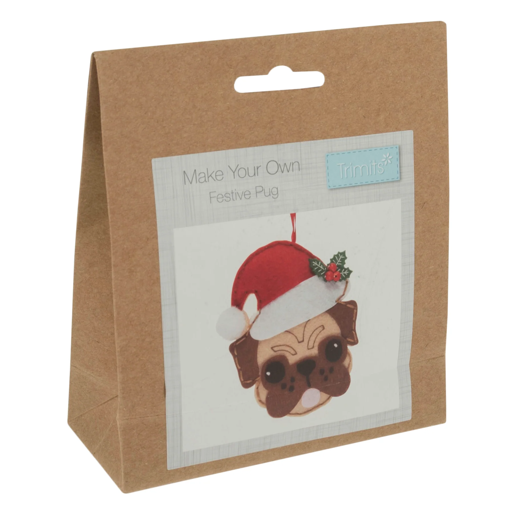 Trimits Felt Decoration Kit: Pug in Santa Hat - Image 2