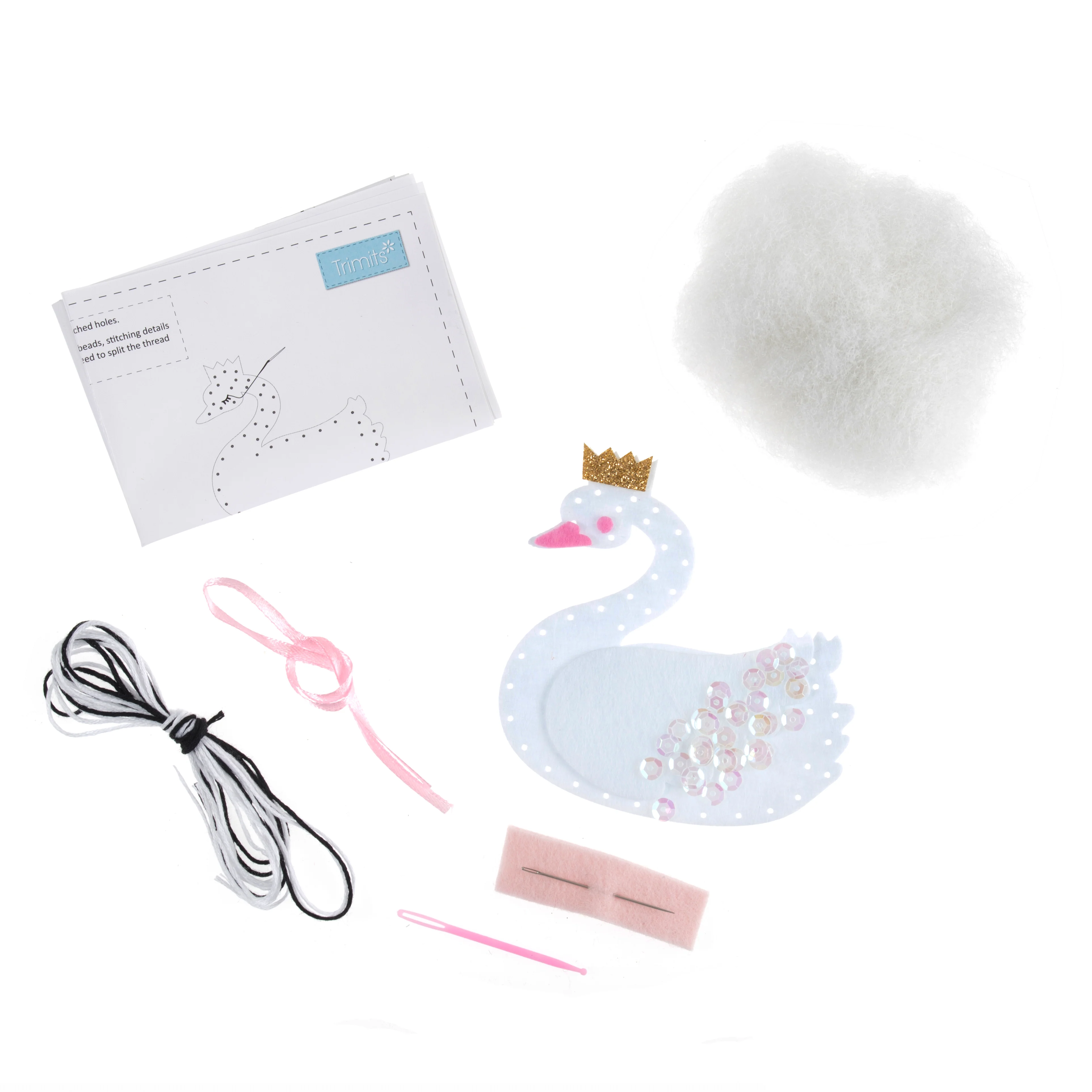 Trimits Felt Decoration Kit: Swan with Crown - Image 2