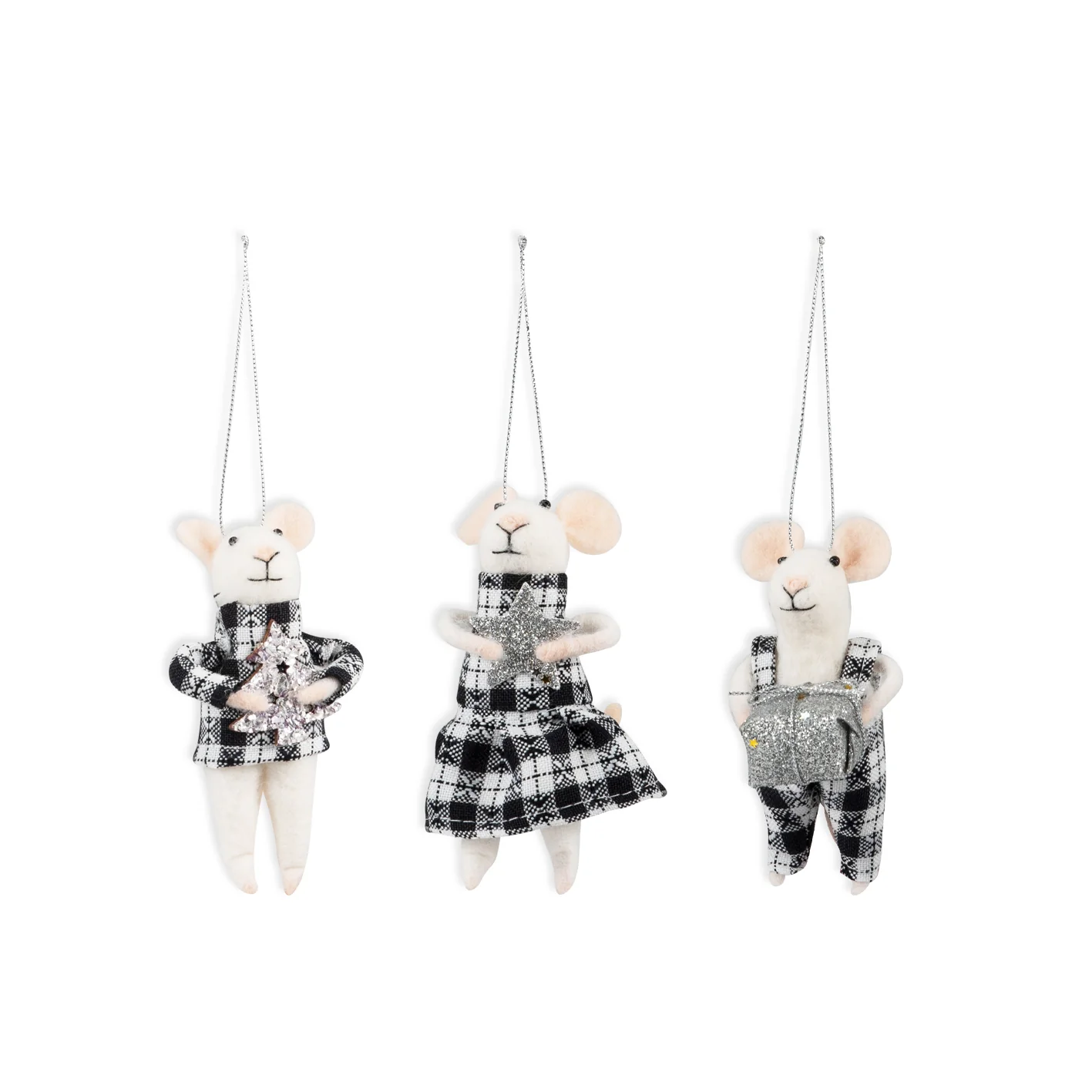 Trimits Needle Felting Kit: Mice Mono Tartan Trio