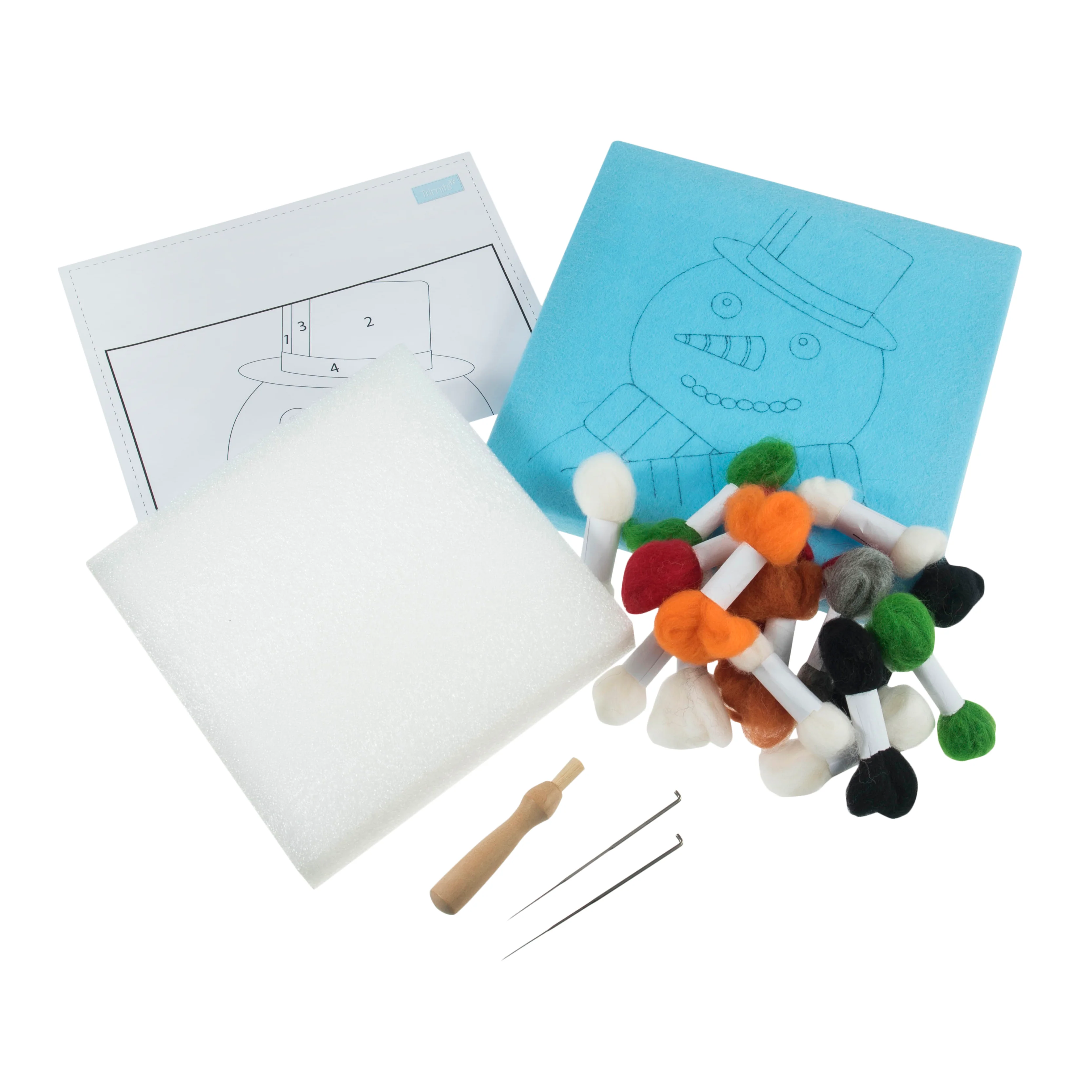 Trimits Needle Felting Kit with Frame: Christmas: Snowman - Image 2