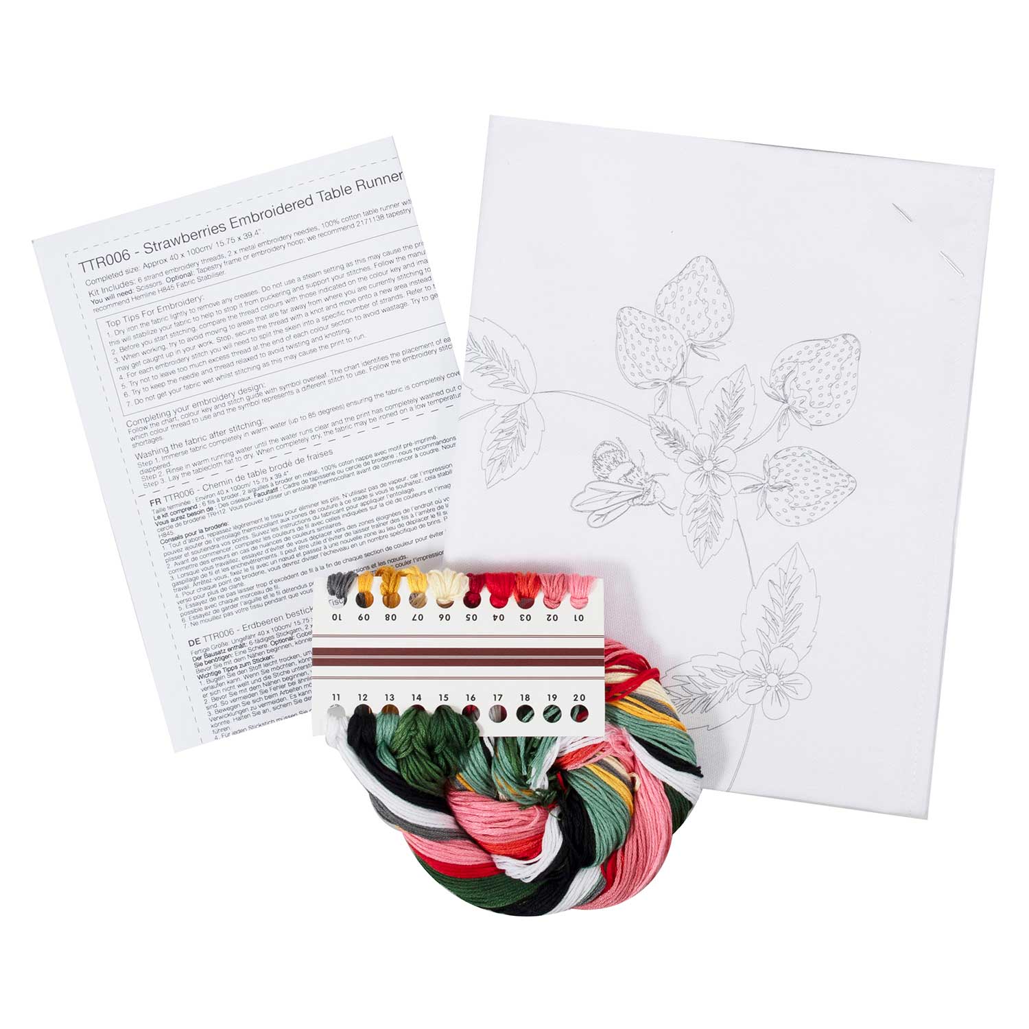 Trimits Tablerunner Embroidery Kit - Strawberries - Image 4