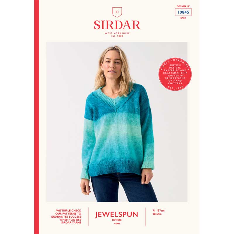 Truly Madly Deep V Sweater in Sirdar Jewelspun Ombre Aran
