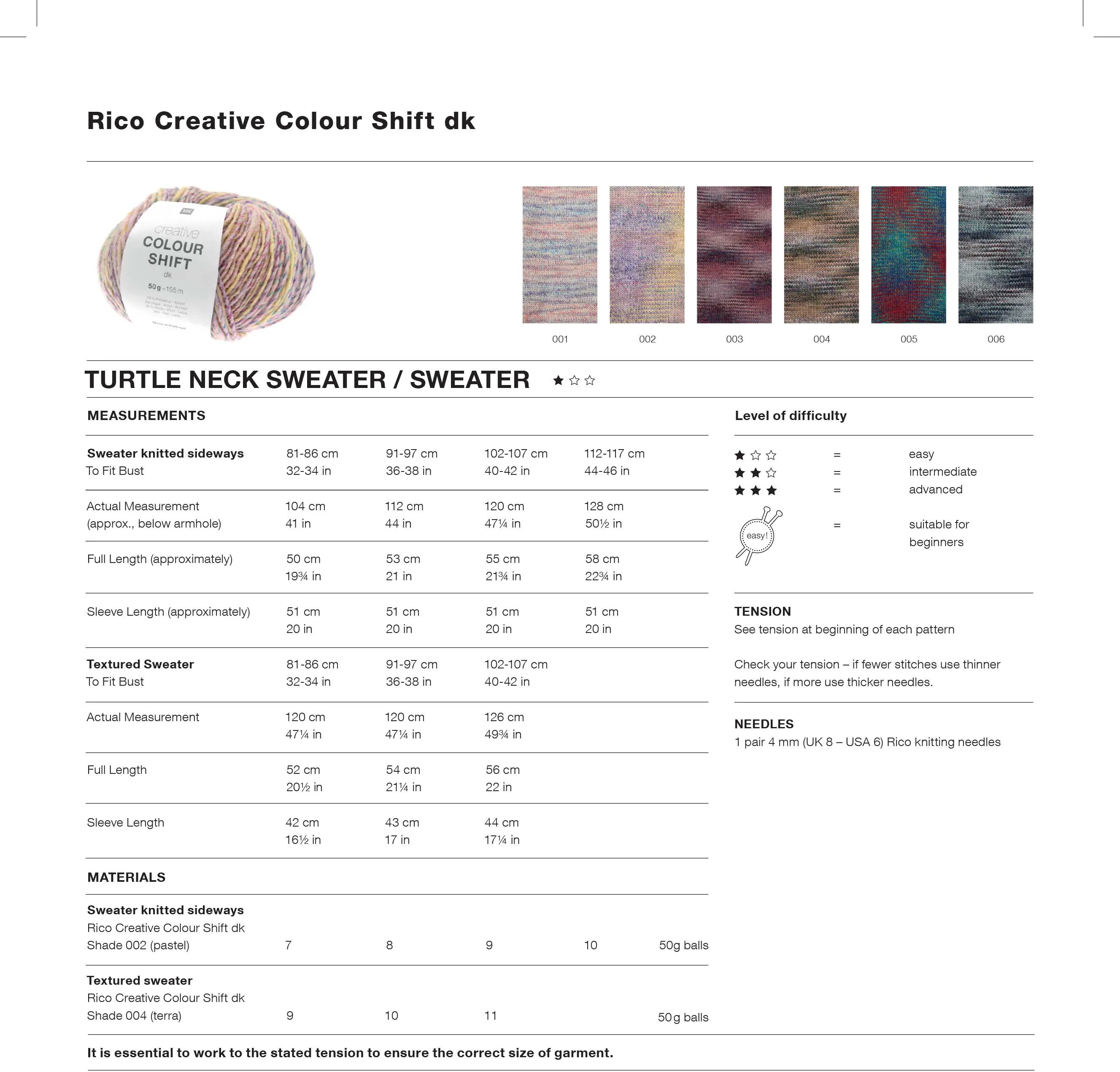 Turtle Neck Sweater / Sweater in Rico Creative Colour Shift Dk - Image 2