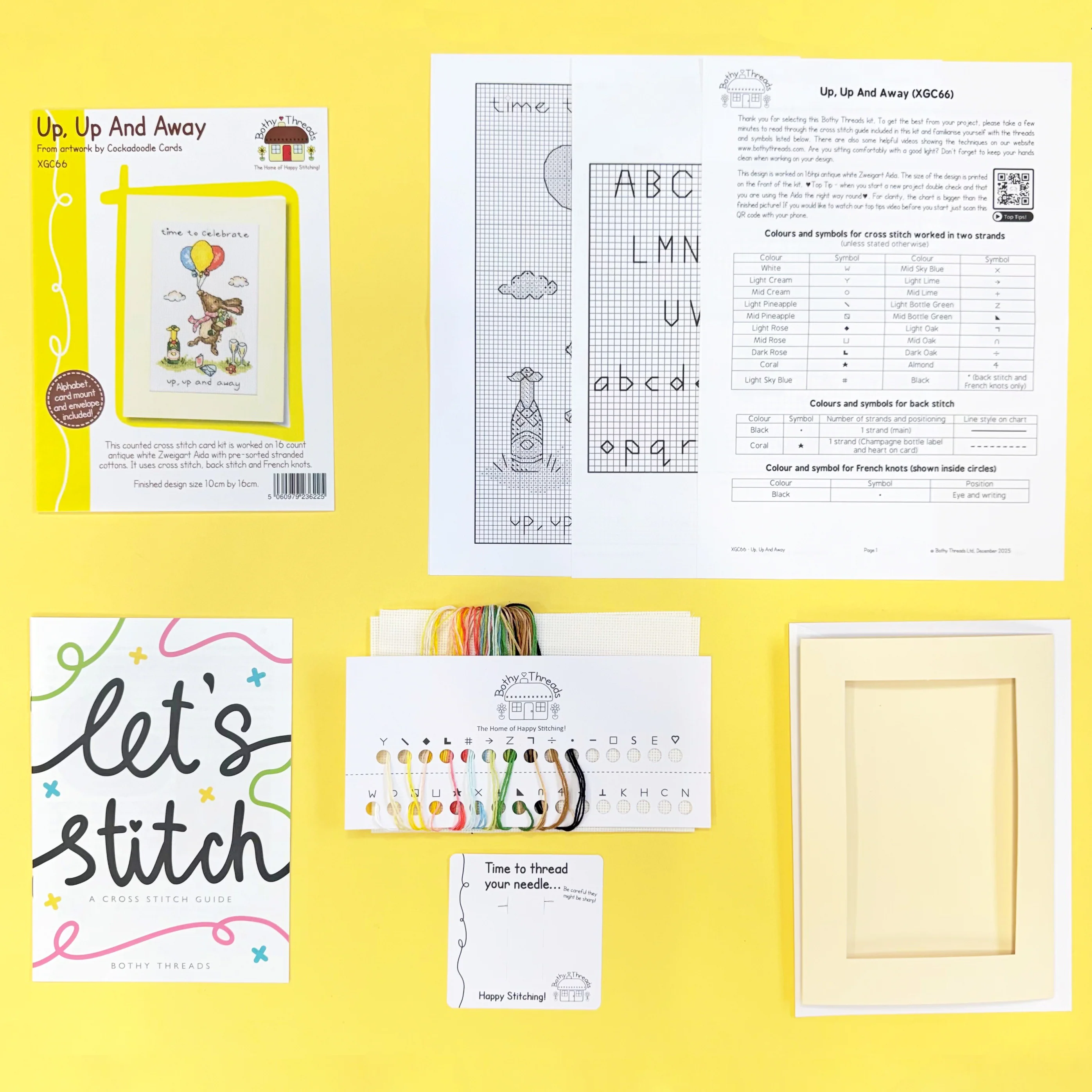 Up, Up And Away - Bothy Threads Greeting Card Cross Stitch Kit - Image 2