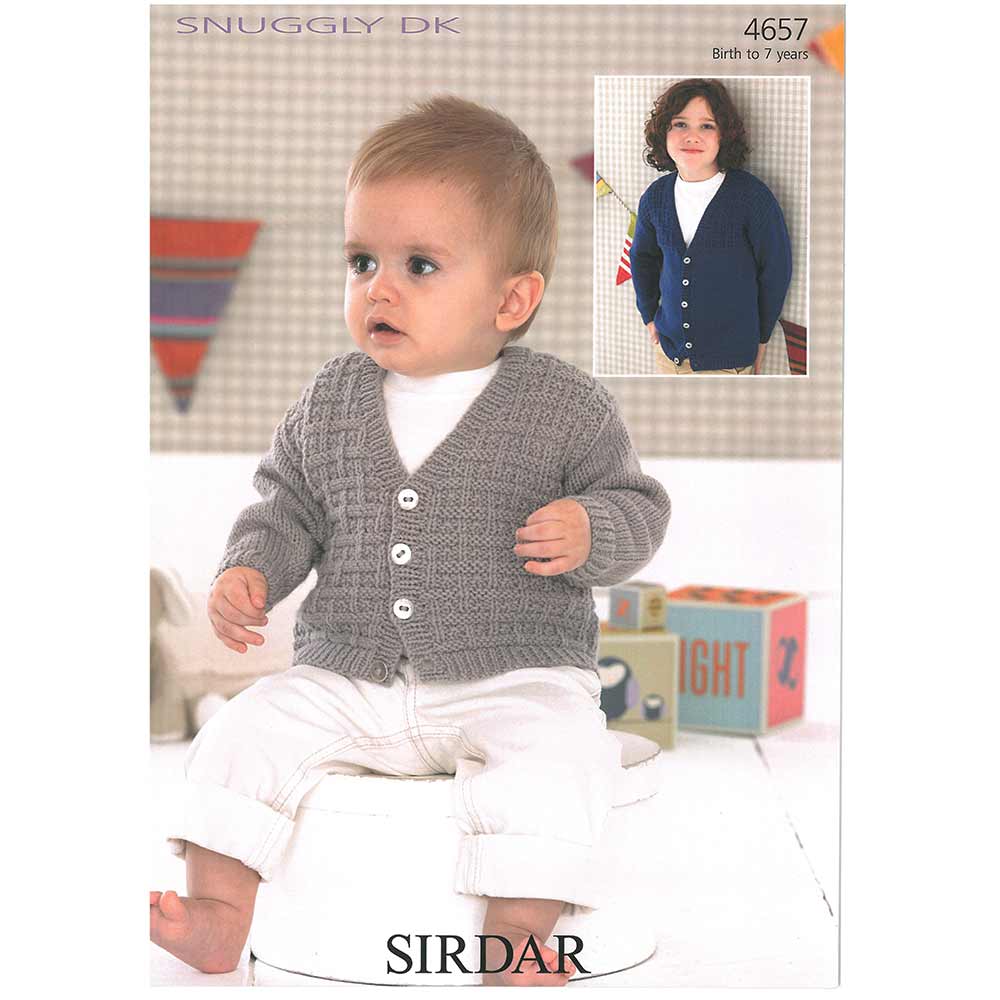 V Neck Cardigans in Sirdar Snuggly DK