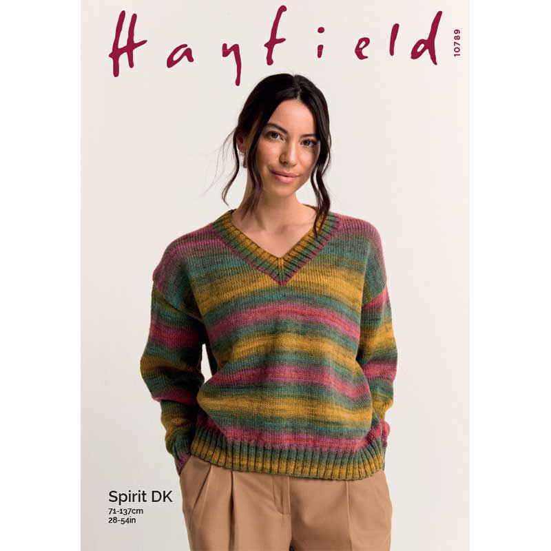 V Neck Jumper in Hayfield Spirit Dk - Digital Version 10789
