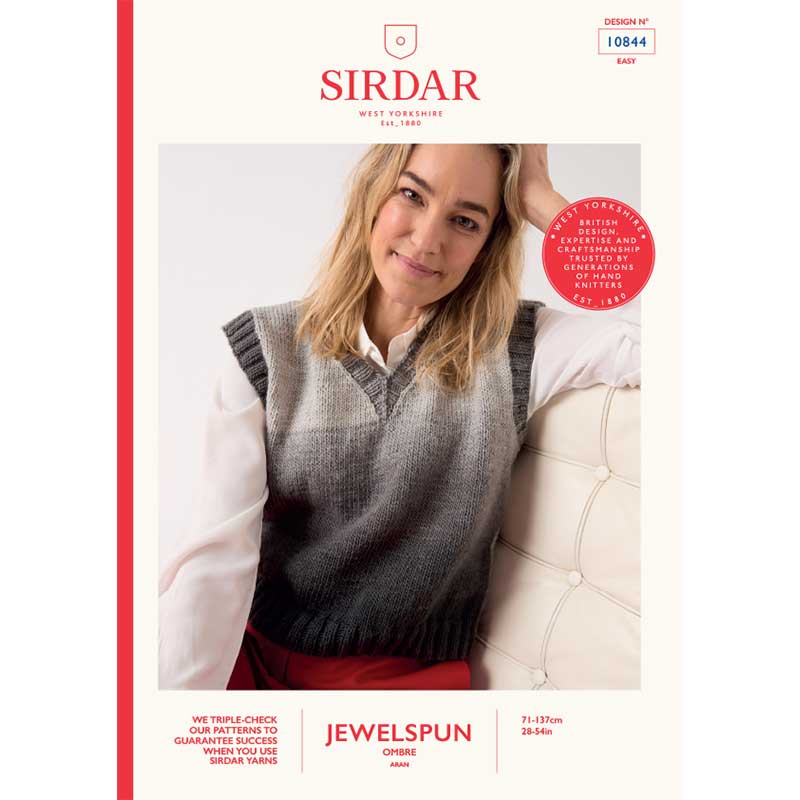Vest In Show Pullover in Sirdar Jewelspun Ombre Aran - Digital Version 10844