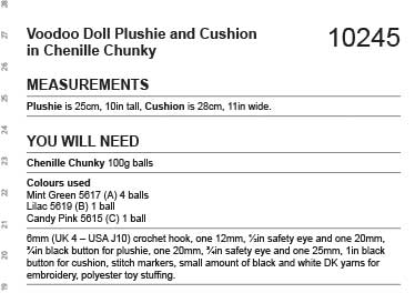 Voodoo Doll Plushie and Cushion in Stylecraft Chenille Chunky - Digital Version 10245 - Image 2