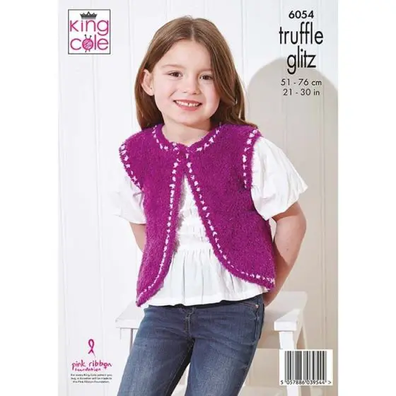 Waistcoat and Bolero in King Cole Truffle Glitz - Digital Version 6054 - Image 3