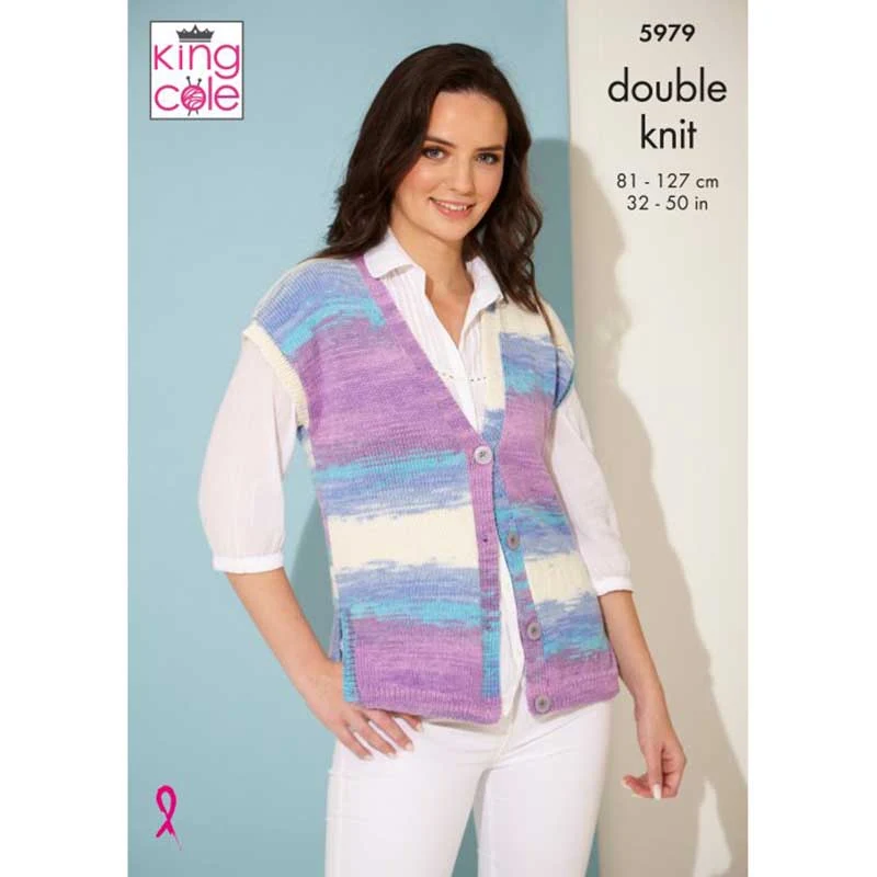 Waistcoat and Top in King Cole Tropical Beaches Dk