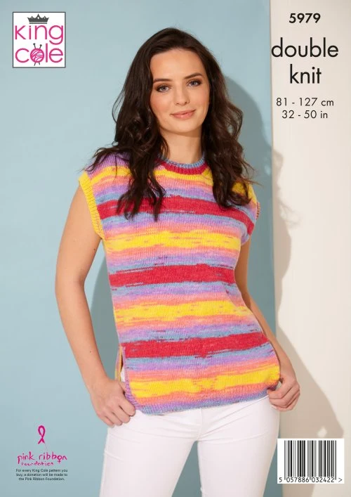 Waistcoat and Top in King Cole Tropical Beaches Dk - Image 3