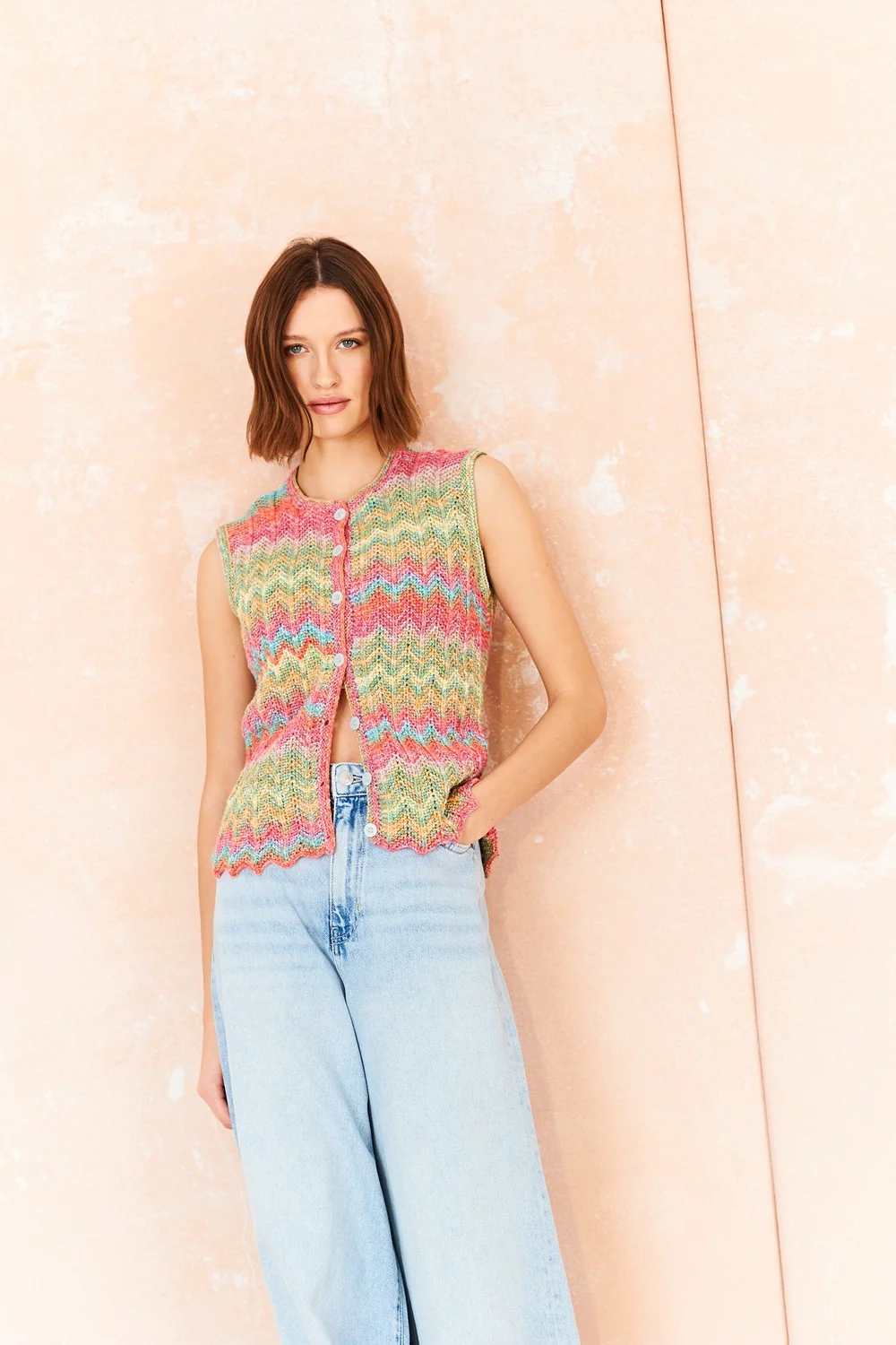 Waistcoat & Cardigan in Stylecraft Colour Burst & Cotton Twist - Image 3
