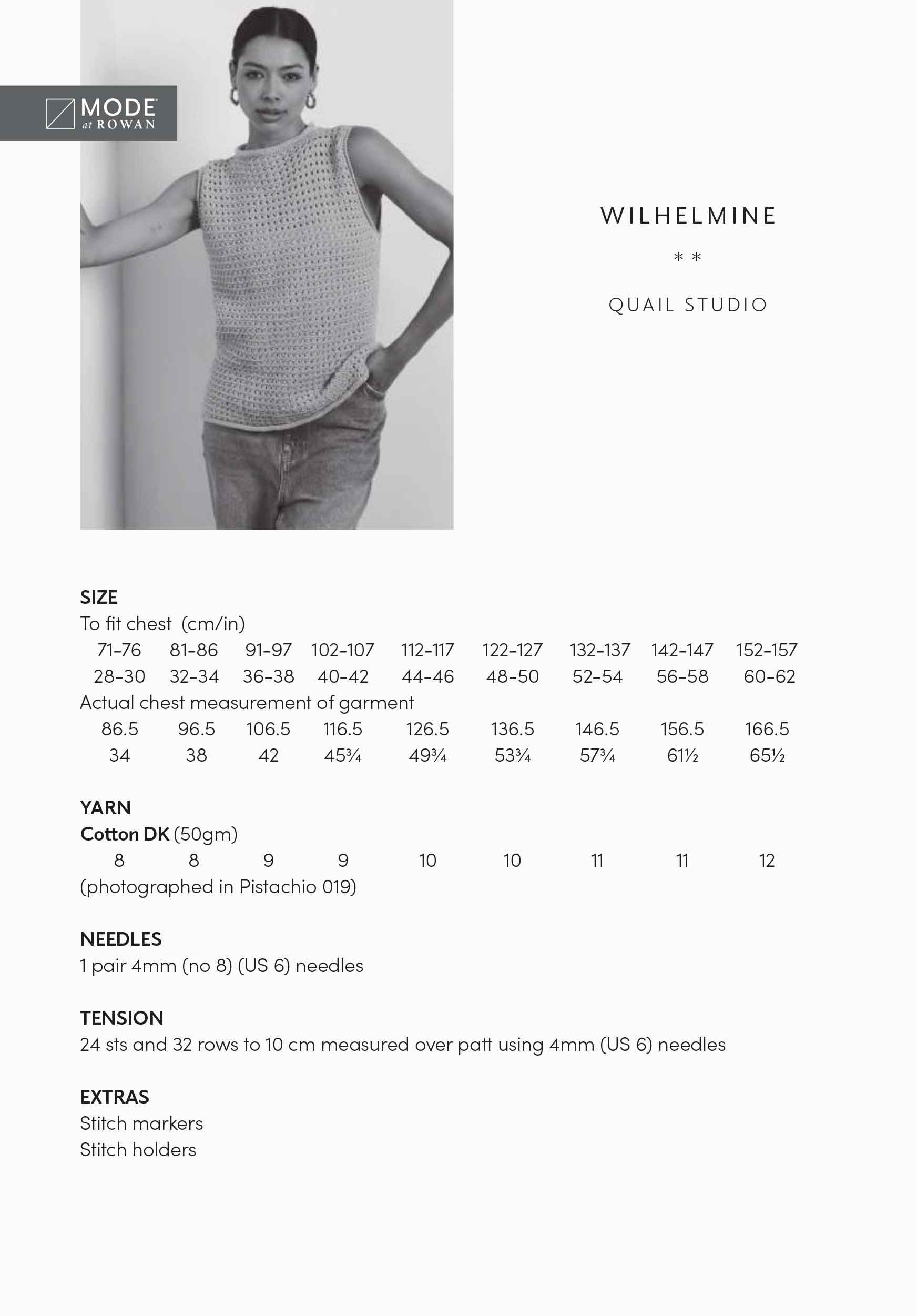 Wilhelmine in Mode At Rowan Cotton Dk - MIP59-M - Image 2
