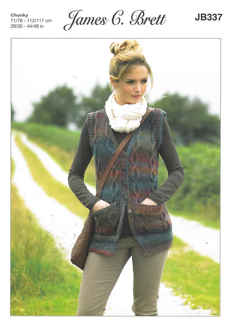 Womens' Waistcoat in James C Brett Marble Chunky