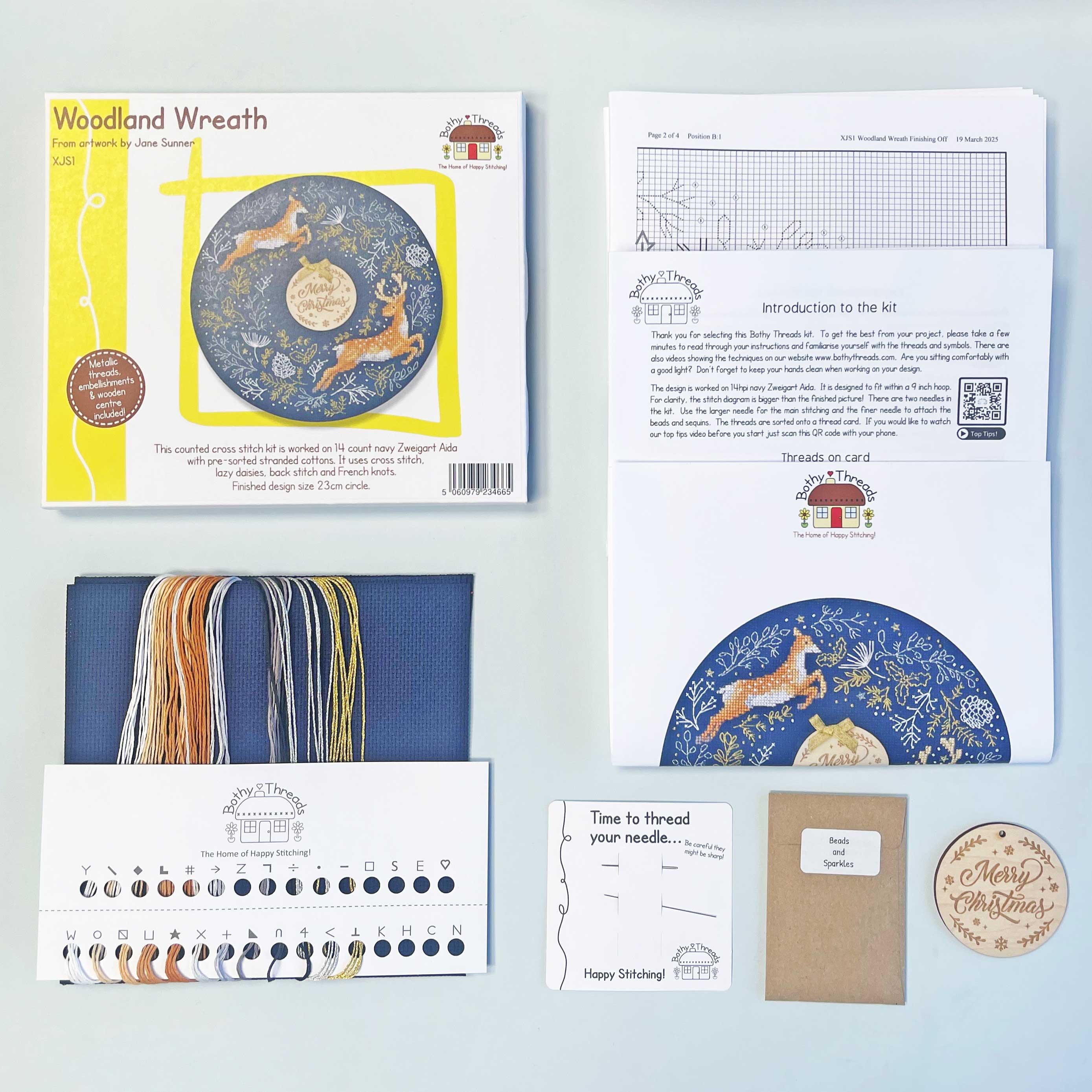 Woodland Wreath - Bothy Threads Cross Stitch Kit - Image 2