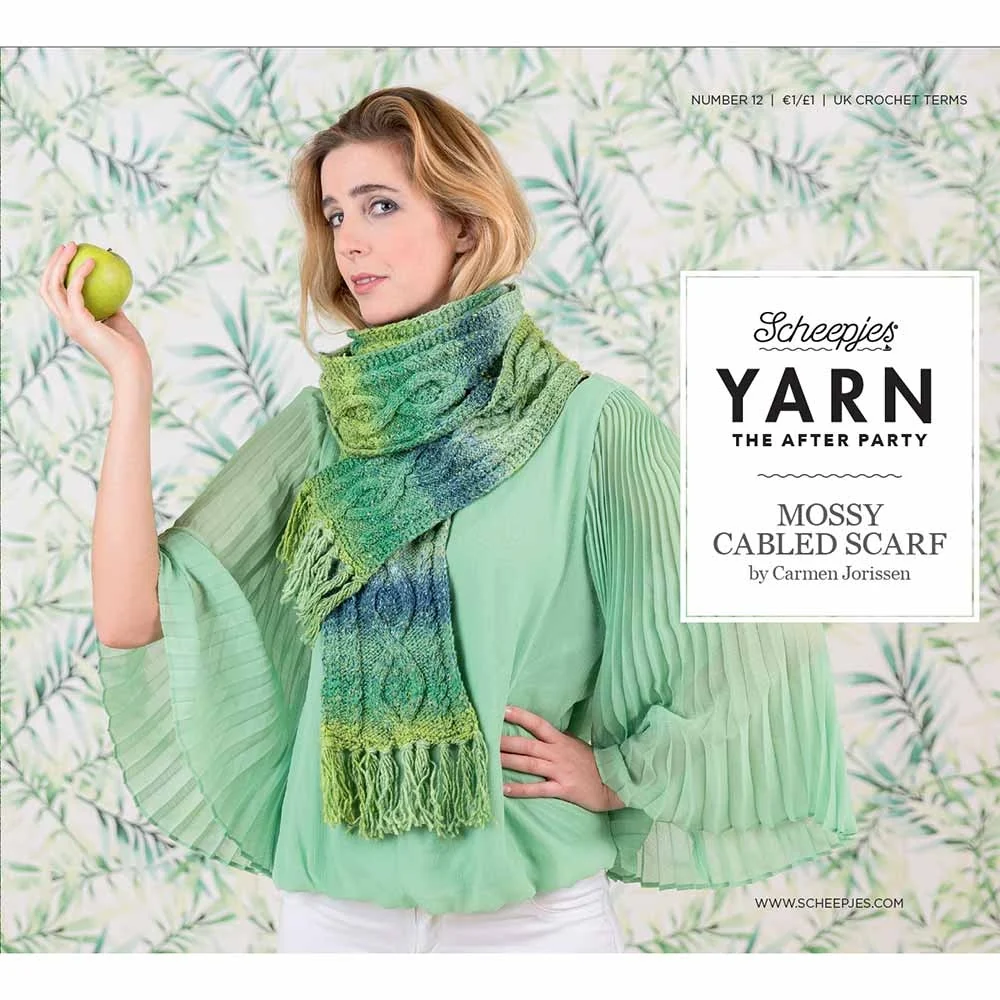 Yarn The After Party 12 Mossy Cabled Scarf in Scheepjes Secret Garden