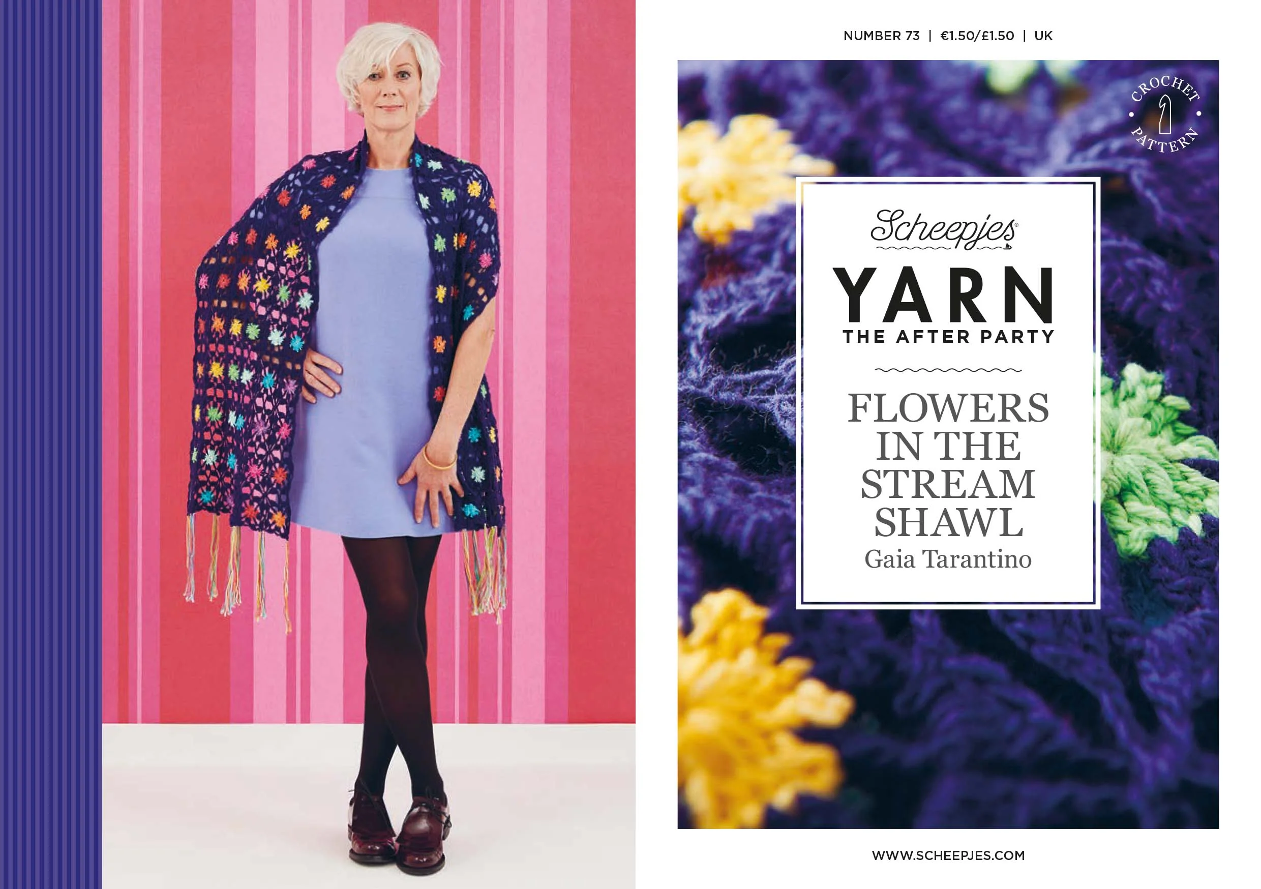 Yarn The After Party 73 - Flowers in the Stream Shawl In Scheepjes Our Tribe and Sunkissed by Gaia Tarantino