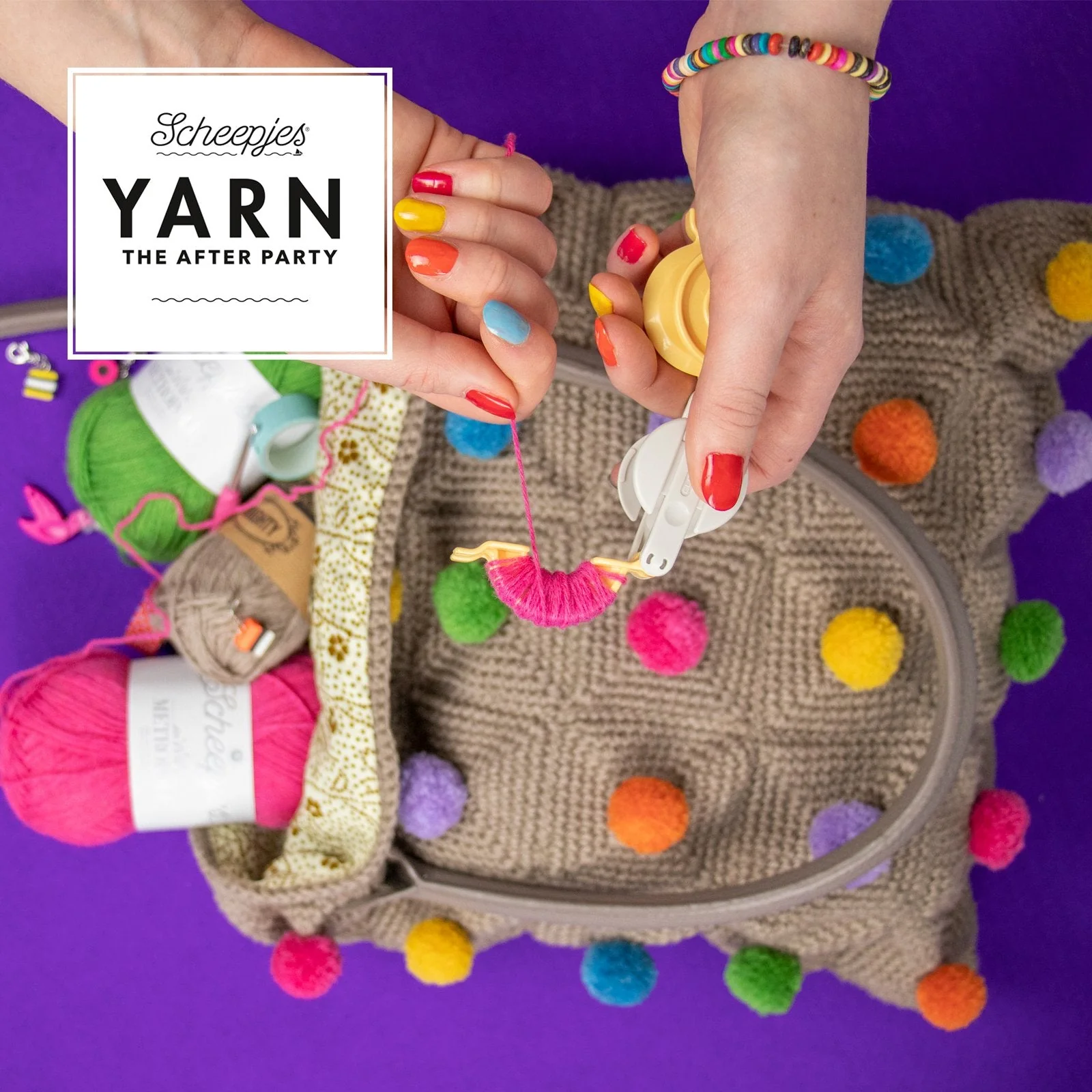Yarn The After Party Polka Pop Tote in Scheepjes Mighty and Metropolis - Image 2