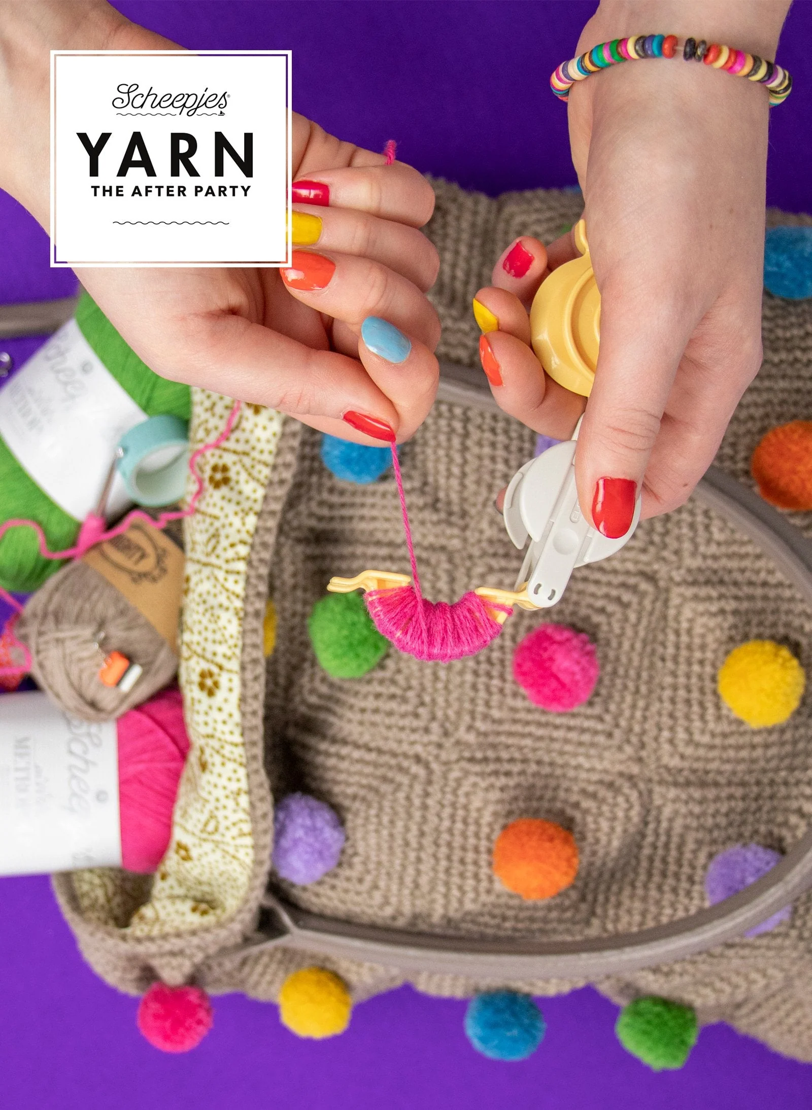 Yarn The After Party Polka Pop Tote in Scheepjes Mighty and Metropolis - Image 4